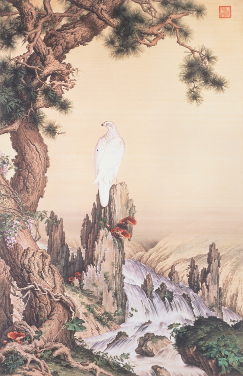 wetreesinart:  Giuseppe Castiglione dit Lang Shining, Auspicious Objects, Qing dynasty, 1724. Hanging scroll, ink and colors on silk, 7’ 11 3/8” x 5’ 1 7/8”. Palace Museum, Beijing.  