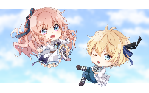 Wanted to practice chibis again- Thought Alice would be fun to draw (and Yurika of course)Also super