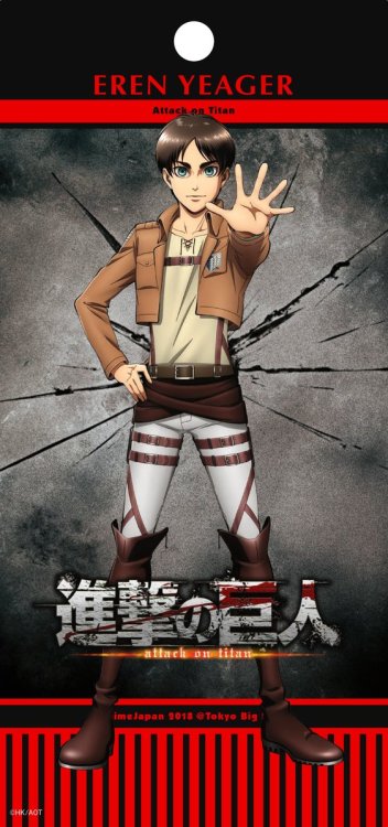 snkmerchandise:  News: AnimeJapan 2018 Eren Ticket Holder Original Release Date: March 22nd, 2018Retail Price: N/A The AnimeJapan 2018 convention has unveiled Eren as part of their 5th anniversary official visual, alongside 20 other notable figures in