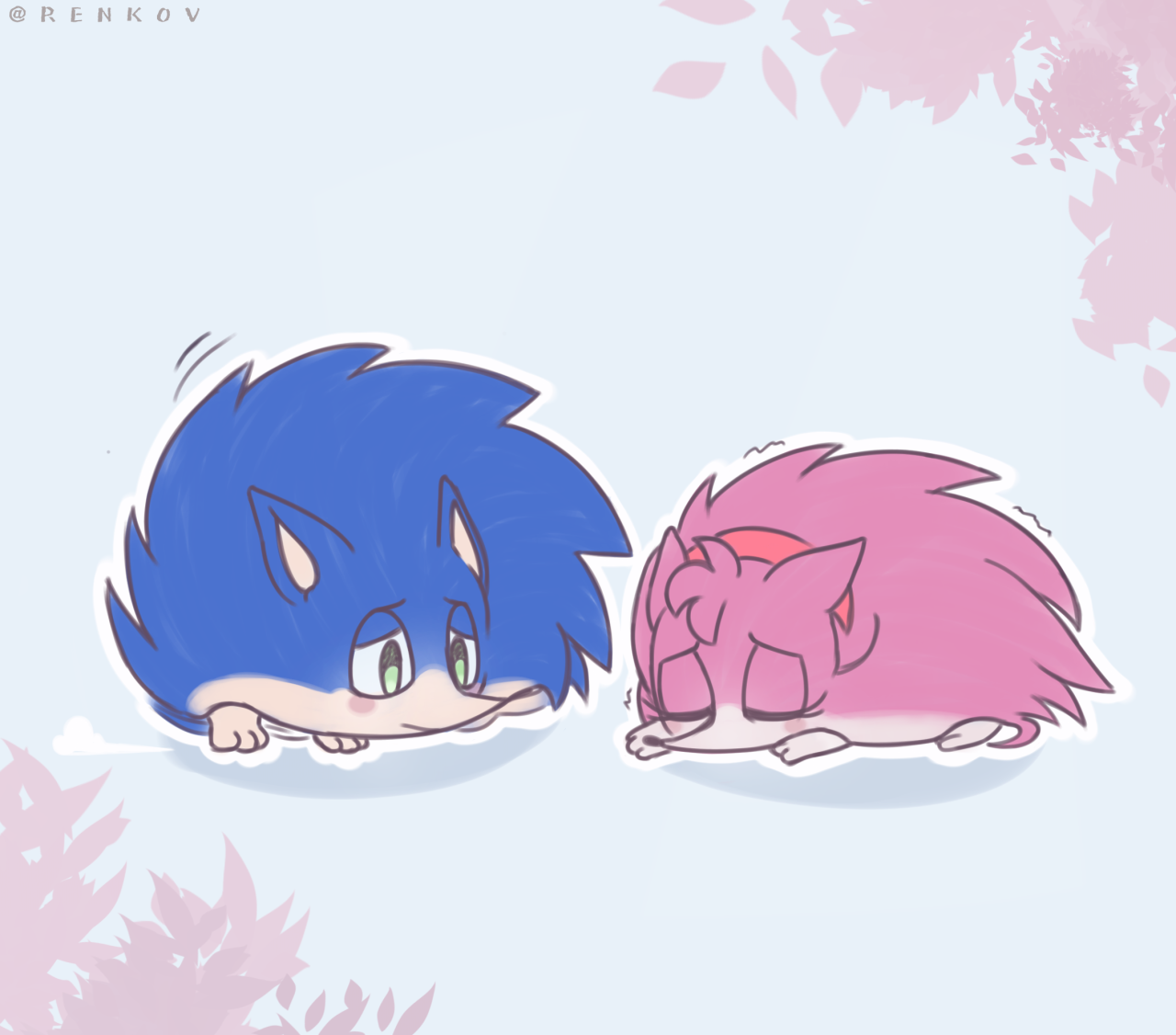 A cute fanart of Sonic and Amy by artist @kumoggu on Twitter : r/SonAmy