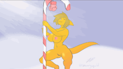 jroys-dirty-draws:  candy cane poledancin babes ahoy!finished YCH for Dtripper on furaffinity :&gt;