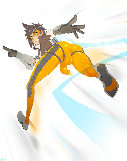 Porn Pics r4drawings:  Tracer’s having a good time!