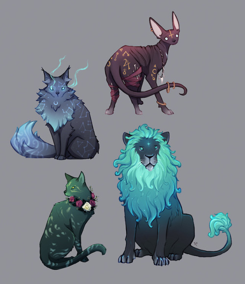 zestydoesthings: Another non-traditional Cat Sidhe for the current #Creature_Feature! Floofy glowy s