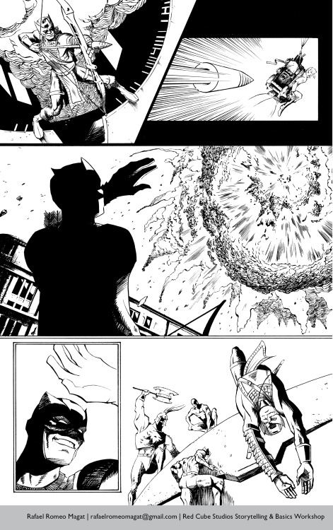 Part of my sequential page samples from my submission for the Red Cube Studios Storytelling and Basi