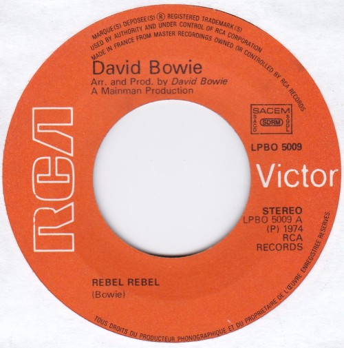 urbanenemy: DAVID BOWIE - Rebel Rebel 7&quot; (1974/UK)french press