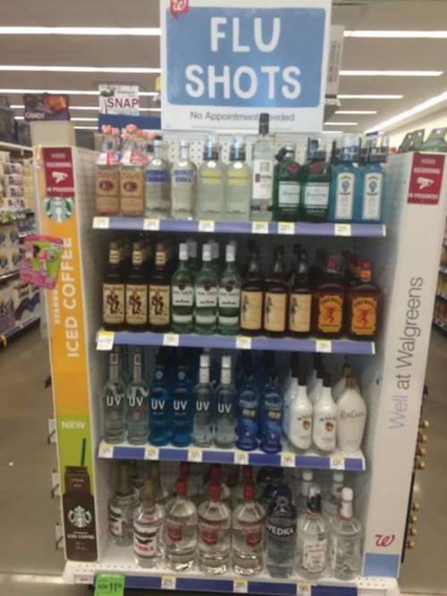 findingmeafter40:  squirrel2151:  f-h-l-an-a-flutterby:  Time for Flu shots.. Who is next? I have already started. @luvleebx and @texasred43  @findingmeafter40  My kind of shots. Sure to keep any strain of fu at bay.