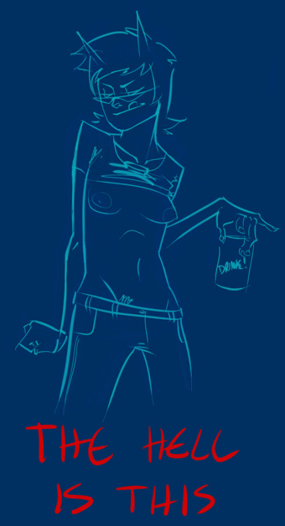 AND WHILE WE’RE AT IT…… here is literally the first thing i drew when i got SAI like in june or something Fun Trivia:  I don’t think I’ve ever drawn Terezi with a shirt on????