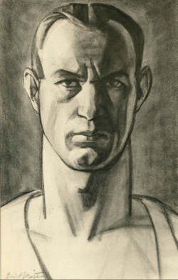 Emil Bisttram “Self Portrait” 1927  Charcoal On Paper, 17 X 11 Inches  Albuquerque