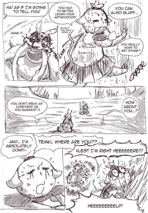 A little comic serie about a Mayfly and a Dragonfly who discover an Antlion trap!(Next part below)