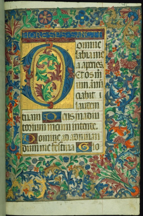 Almugavar Hours, Incipit and decorative border with floral motifs, Walters Manuscript W.420, fol. 29