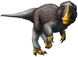 alphynix:  Y is for Yutyrannus  Yutyrannus huali was a tyrannosauroid from the Early Cretaceous of China, about 124 million years ago. Growing up to 9m long (30ft), it’s currently the largest known dinosaur with direct evidence of feathers. Fossils