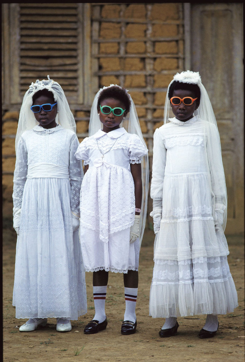 trickykids:Bata children after their First Communion, Equatorial Guinea by Pascal Maitre, 1989.[via 