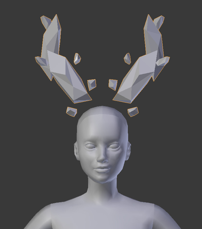 bigger geometric antlers blender preview