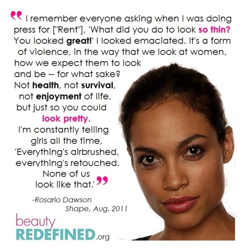 TW for body image and eating disorders“Actress/Director Rosario Dawson played an HIV-positive 