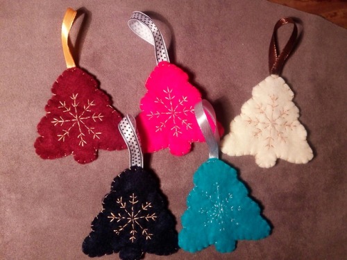 bxdcubes: Finished the latest batch of christmas tree christmas tree ornaments. Available at my zi