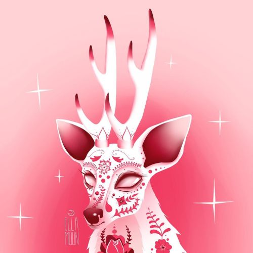 #deer #deerart #pink #pinkaestetic #cutehorror #horrorart #cuteart #blue #gzhel #gzhel_ornament #shi