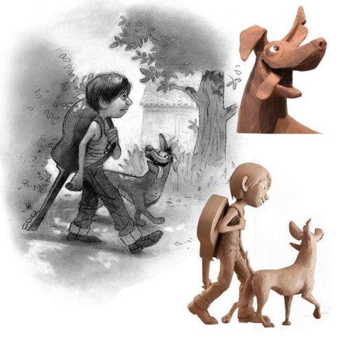 Coco (2018) - early character design by Daniel Arriaga with sculpts by Greg Dykstra (x)