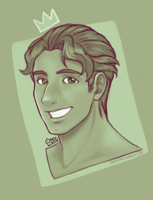 daisyein: Sketch of Prince Naveen (Princess and the Frog) in froggy green. :)  Facebook | Twitt