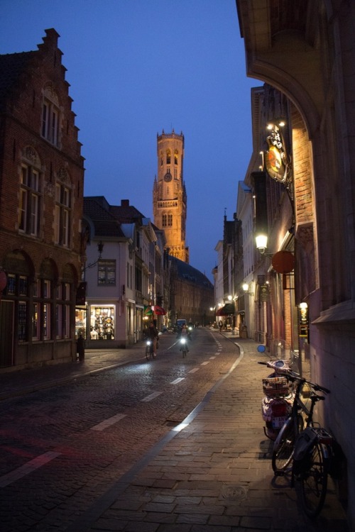 Bruges at night, Belgium, March 2019