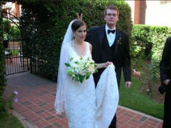 fishingboatproceeds:   when-the-clock-strikess-midnight: I present to you John Green on his wedding day.  Aww we were so young and Sarah’s dress was so great! (theartassignment! Look! Our wedding picture is on the tumblr!)