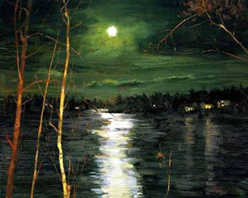 Nocturne Landscape   -   Peter FioreAmerican, b. 1955-Oil on linen