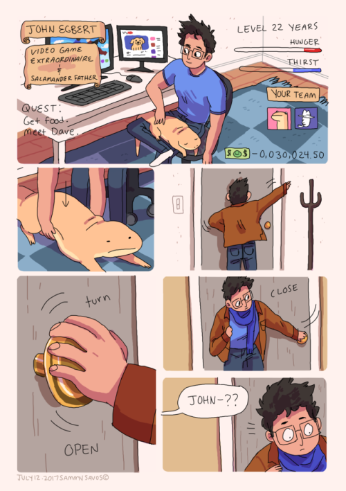 hamotzi:a comic about john and dave meeting through an mmorpg for a johndave fanzine!! check it out 