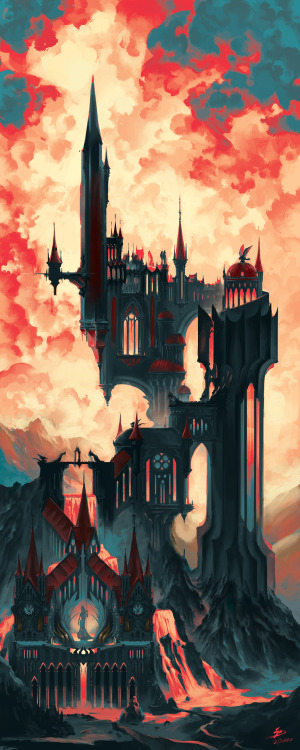 phijodo:Let’s get undeadly spooky. My take on Dracula’s castle! 20K notes, you guys are 
