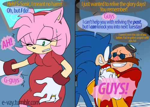 e-vay:  Boom!Baby Chapter 9: CRISIS!!! Eggman decides to commandeer this comic. Oh yeah, and Amy. *A/N: The quote is by Robert Louis Stevenson; Also I realized a little too late that cubot’s text is hard to read. My bad. Previous: [x]