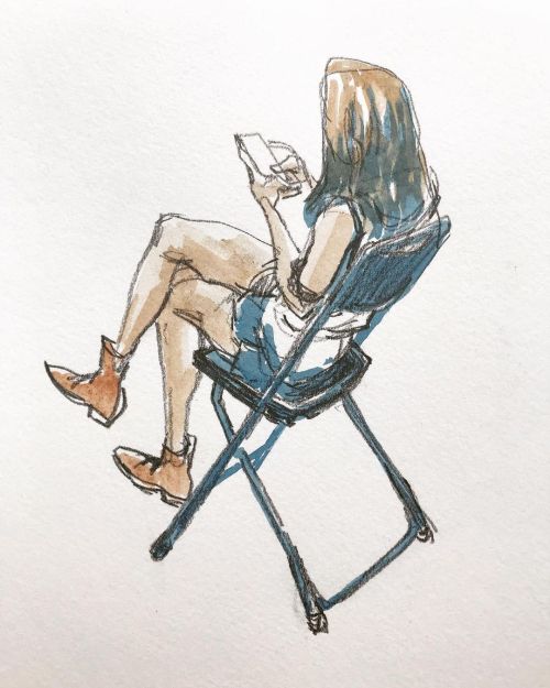 Pencil and watercolor. Waiting for @drink_n_draw to begin @bat_haus .A couple of weeks ago. #figur