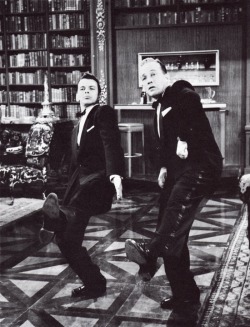 theniftyfifties:  Frank Sinatra and Bing Crosby in ‘High Society’, 1956. 