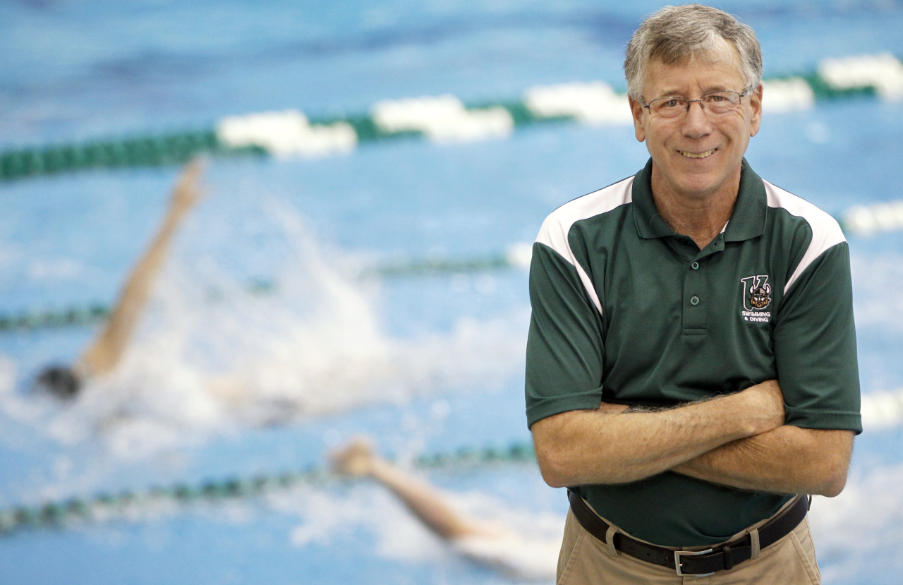 Cleveland State University • Wally Morton, CSU swimming and diving coach,  wraps...