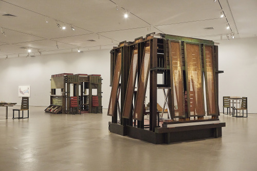 partygoth:installation view of siah armajani’s Sacco and Vanzetti Reading Room #3, 1958nt