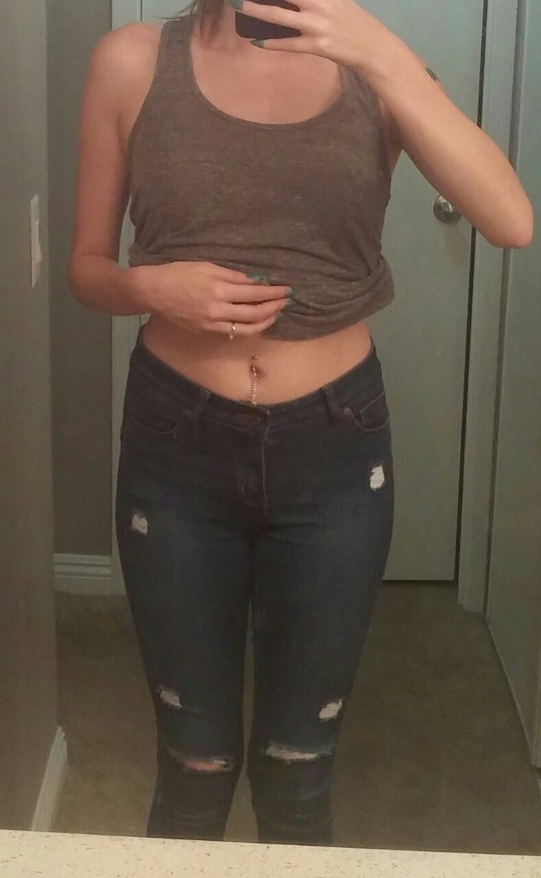 angryinkeddrunk:  Finally found jeans that kind of fit …kind of…lol 