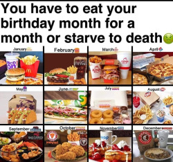 stevita:kb-amnewt:girlwhowantsyoufatter:kb-amnewt:untitledinstinct:thefoodballoon:alicelovesfatties:Im july….god damn id probably be 20 pounds heavier by the end of the month….I’m Burger King so I’d probably die of food poisoning