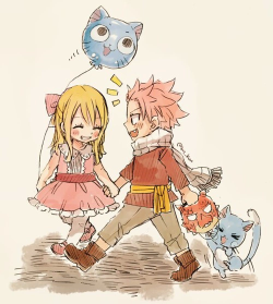 thedreamyreadergirl:  Natsu + Lucy = ♥ Nalu 