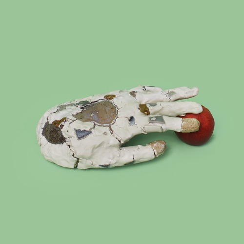 huldrapress:Robin Cameron, Ceramic hand with fruit, 2013, 5.75 x 10 x 2.5 in
