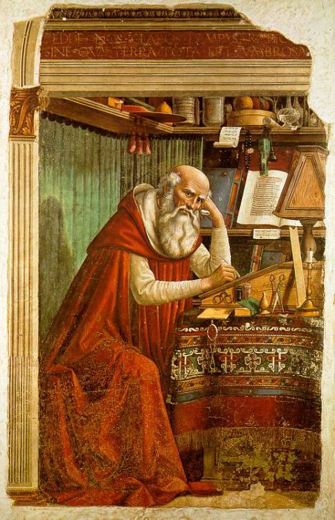 italianartsociety:  Today is the Feast of St. Jerome, one of the Four Doctors of the Western Church. Jerome supposedly died at Bethlehem on 30 September 420 CE. A very popular saint in Italian art, Jerome is sometimes shown as as a cardinal in his study,