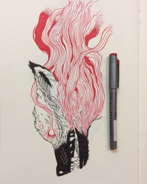 eatsleepdraw:  “Demon wolf” More of my art: instagram : @prakashdraws or tumblr : http://prakashkc.tumblr.com/ Mvh 