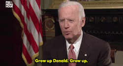 wilwheaton: micdotcom: Joe Biden tells Trump to grow up in response to a question about the president-elect’s recent tweets It ain’t gonna happen, Uncle Joe. 