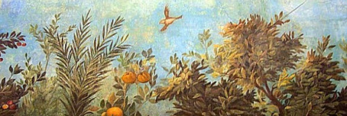 irefiordiligi:  The Painted Garden of the Villa di Livia, Prima Porta, RomeThis lush painted garden covered the walls of a semi-subterranean chamber, probably a cool triclinium (dining room) for summer banquets, in the suburban Villa of Livia Drusilla,