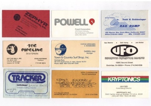 Vintage skate company business cards