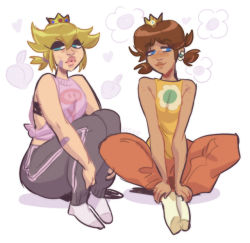 Noszle:peach And Daisy Drawn During Last Nights Stream! 🍑🌼