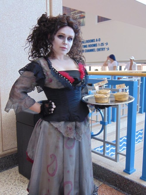 A collection of hall shots from Metrocon of my Mrs. Lovett cosplay from Sweeney Todd! I unfortunatel