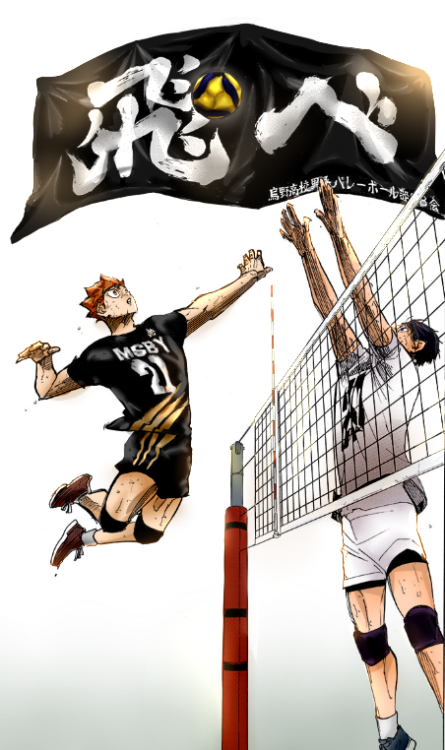 Karasuno High School boy&rsquo;s Volleyball alumni; Banner: fly