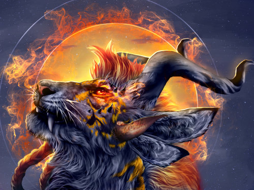 GW2 Commission - Flames of Freedom Commission done for a GW2 player of their charr Amana Flameschild