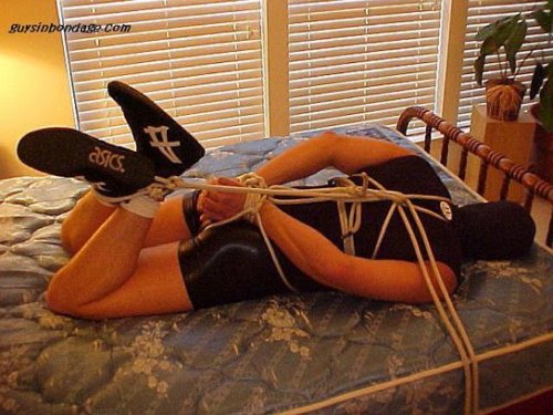 asicswrestoneweb:MORE GUYS TIED UP IN WRESTLING SHOES AND SINGLETS: