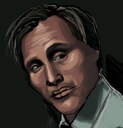 Took that old Hannibal digital painting that was gradually falling apart and decided to completely friggin go over, and it&rsquo;s&hellip;better. X___X