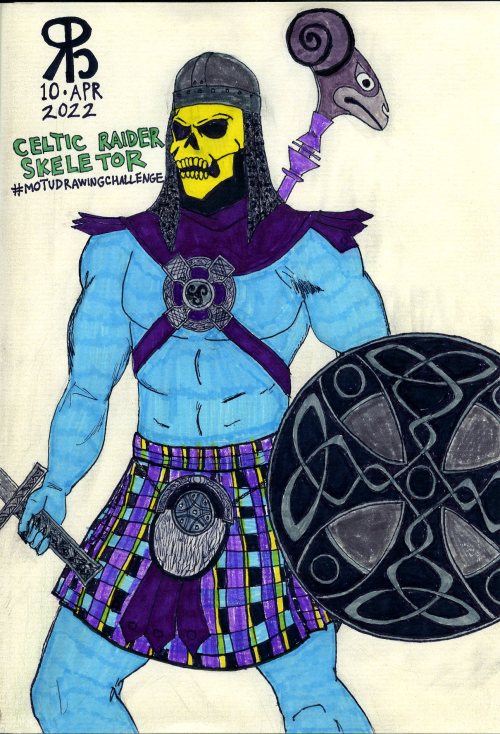 Twitter MOTU Drawing Challenge Week 152 (March 13-19): Celtic Raider Skeletor (in Honor of St. Patri