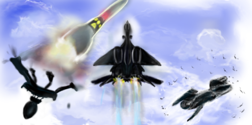 I know a lot is going on in this drawing, but its a concept drawing of a drone base missile defense.