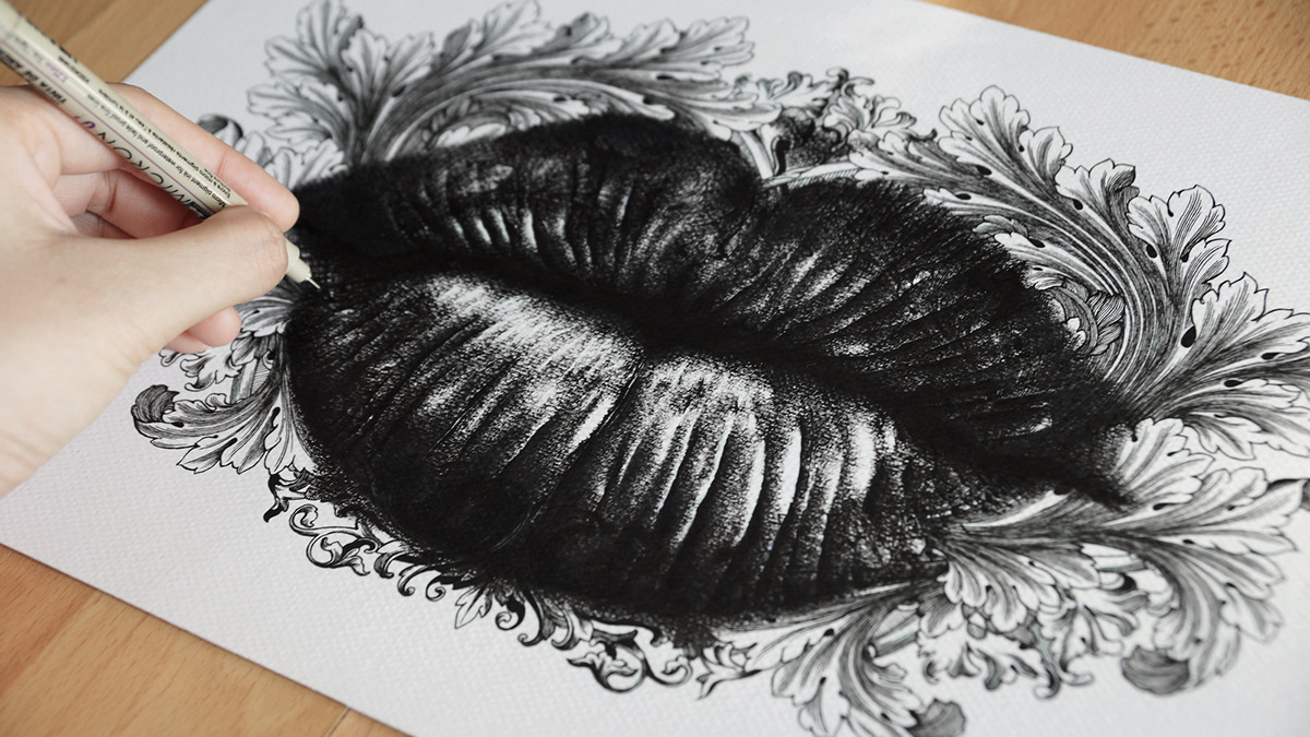 spidermoneyart:  Lips by @spidermoneyart 